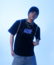 a2o（エーツーオー）の「【a2o】クリスタルストーンロゴTシャツ（Tシャツ/カットソー）」