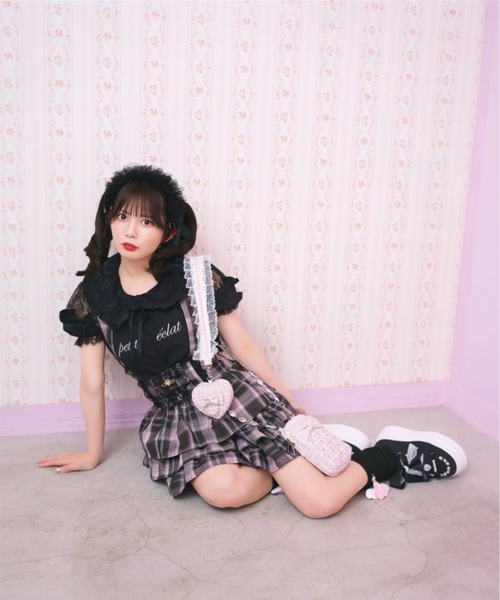 Ank Rouge(アンクルージュ)の「ホルターネックティアードスカパン(スカート・レディース・ピンク/A/ブラック・M)」の20枚目の写真