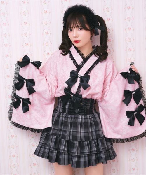 Ank Rouge(アンクルージュ)の「ホルターネックティアードスカパン(スカート・レディース・ピンク/A/ブラック・M)」の22枚目の写真