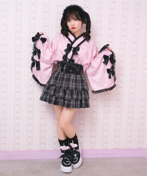 Ank Rouge(アンクルージュ)の「ホルターネックティアードスカパン(スカート・レディース・ピンク/A/ブラック・M)」の21枚目の写真