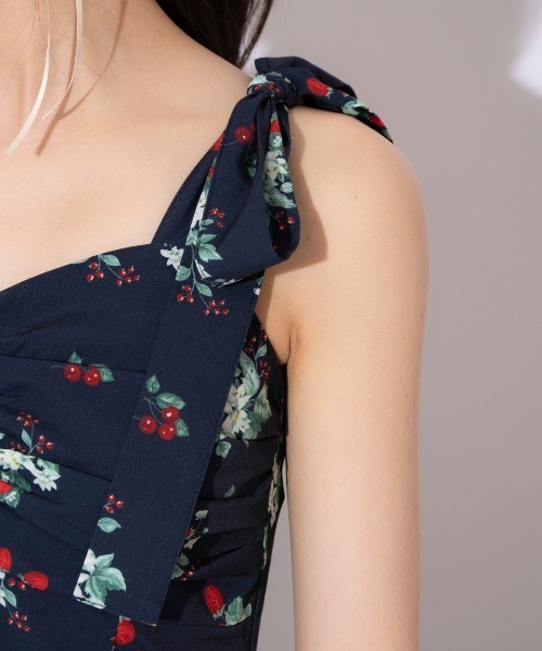 WILLSELECTION（ウィルセレクション）の「リボンショルダーフルーツプリントワンピース（ワンピース・レディース・オフホワイト/ネイビー・FREE）」の13枚目の写真