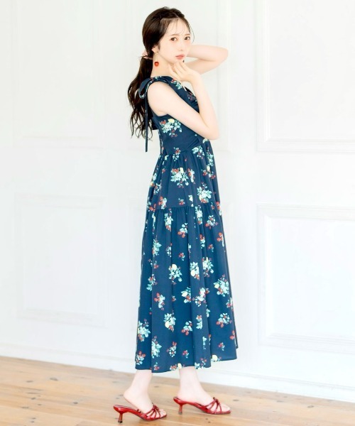 WILLSELECTION（ウィルセレクション）の「リボンショルダーフルーツプリントワンピース（ワンピース・レディース・オフホワイト/ネイビー・FREE）」の9枚目の写真