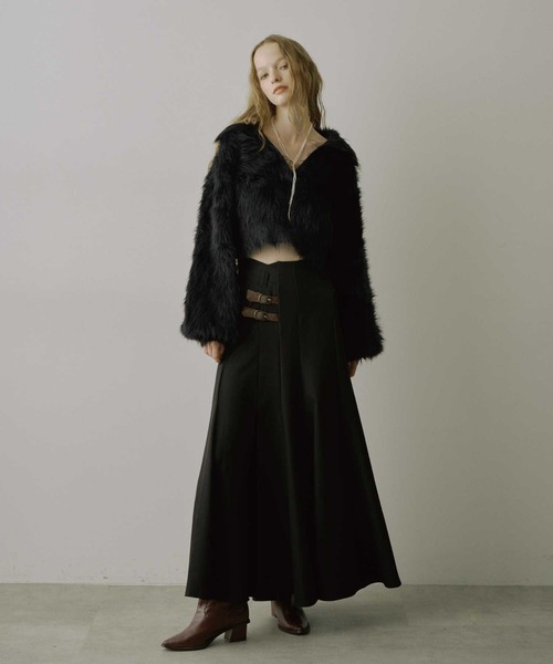 VIOLETTA（ヴィオレッタ）の「フロントスリットAラインスカート（スカート・レディース・グレー/ブラック・M/S）」の7枚目の写真