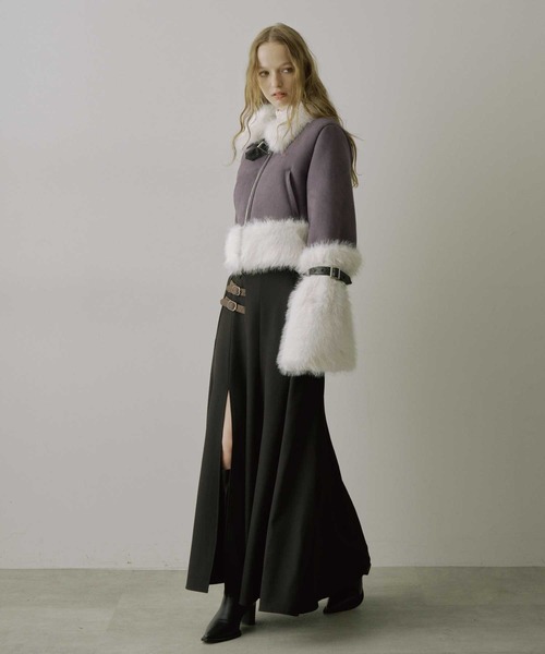 VIOLETTA（ヴィオレッタ）の「フロントスリットAラインスカート（スカート・レディース・グレー/ブラック・M/S）」の11枚目の写真