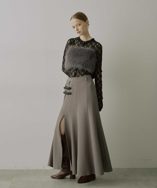 VIOLETTA（ヴィオレッタ）の「フロントスリットAラインスカート（スカート・レディース・グレー/ブラック・M/S）」の13枚目の写真