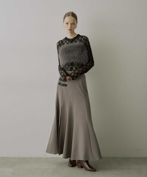 VIOLETTA（ヴィオレッタ）の「フロントスリットAラインスカート（スカート・レディース・グレー/ブラック・M/S）」の14枚目の写真