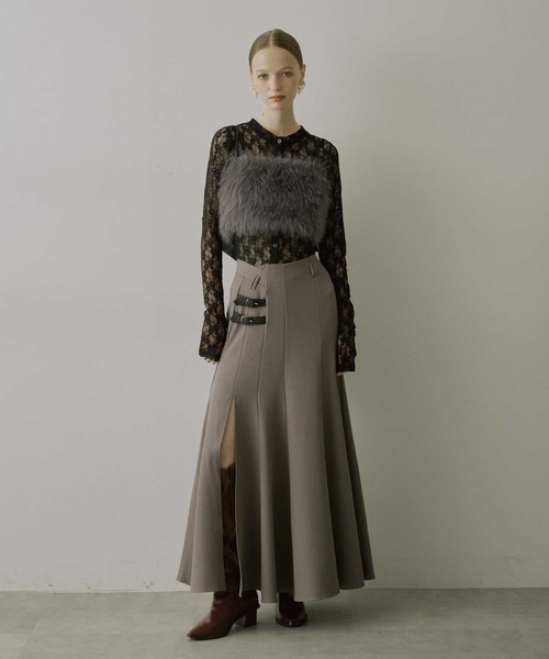 VIOLETTA（ヴィオレッタ）の「フロントスリットAラインスカート（スカート・レディース・グレー/ブラック・M/S）」の15枚目の写真