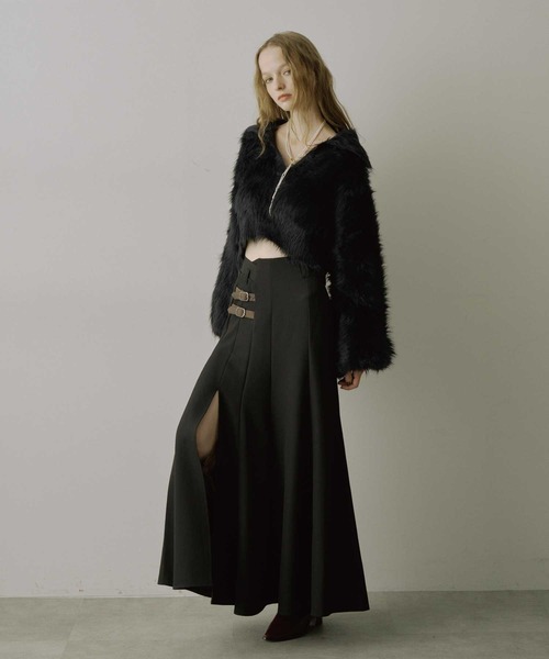 VIOLETTA（ヴィオレッタ）の「フロントスリットAラインスカート（スカート・レディース・グレー/ブラック・M/S）」の8枚目の写真