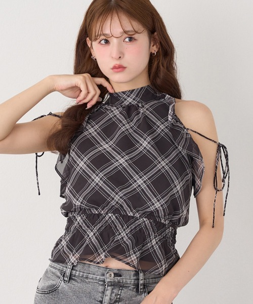 one after another NICE CLAUP(ワンアフターアナザーナイスクラップ)の「【再入荷/新色追加】アメスリバックリボンブラウス(シャツ/ブラウス・レディース・ベージュ/ドット/ブラック/ブラック系その他/ネイビー系・FREE)」の1枚目の写真