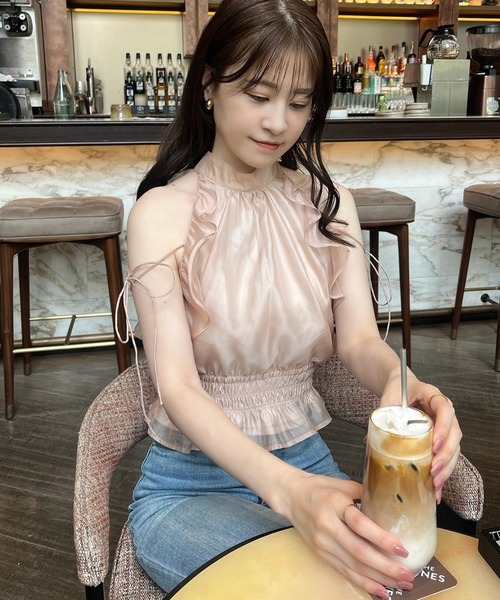 one after another NICE CLAUP(ワンアフターアナザーナイスクラップ)の「【再入荷/新色追加】アメスリバックリボンブラウス(シャツ/ブラウス・レディース・ベージュ/ドット/ブラック/ブラック系その他/ネイビー系・FREE)」の11枚目の写真