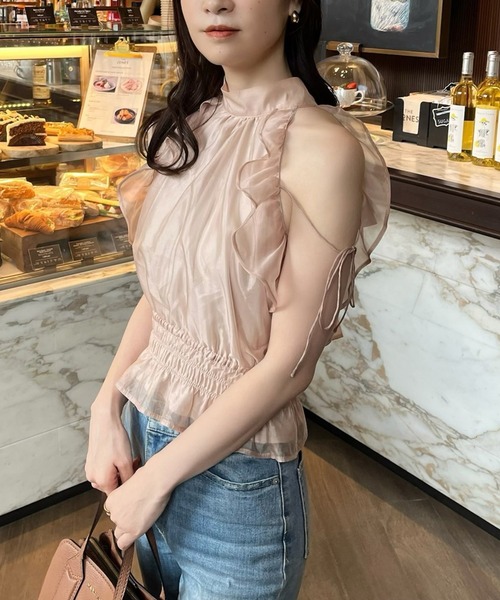 one after another NICE CLAUP(ワンアフターアナザーナイスクラップ)の「【再入荷/新色追加】アメスリバックリボンブラウス(シャツ/ブラウス・レディース・ベージュ/ドット/ブラック/ブラック系その他/ネイビー系・FREE)」の12枚目の写真