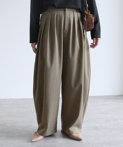 reca（レカ）の「タックコクーンボリュームパンツ（その他パンツ・レディース・モカ/チャコールグレー・FREE）」の18枚目の写真