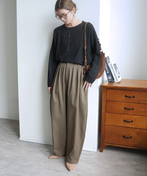 reca（レカ）の「タックコクーンボリュームパンツ（その他パンツ・レディース・モカ/チャコールグレー・FREE）」の19枚目の写真
