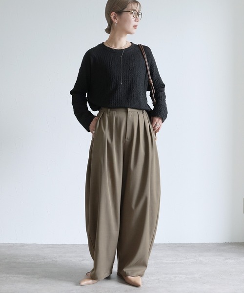 reca（レカ）の「タックコクーンボリュームパンツ（その他パンツ・レディース・モカ/チャコールグレー・FREE）」の22枚目の写真