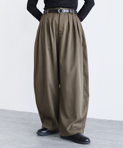 reca（レカ）の「タックコクーンボリュームパンツ（その他パンツ・レディース・モカ/チャコールグレー・FREE）」の15枚目の写真