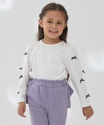 Lycee mine（リセマイン）の「【ソフトコットン】アソートリボンモチーフAラインTシャツ（Tシャツ/カットソー・キッズ）」