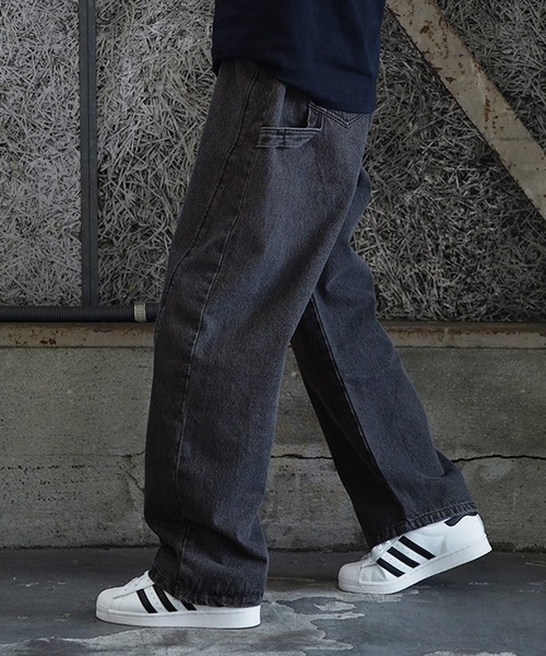 MDR（エムディアール）の「カーブシルエットペインターデニム（デニムパンツ・メンズ・ブラック/ネイビー・L/M）」の3枚目の写真