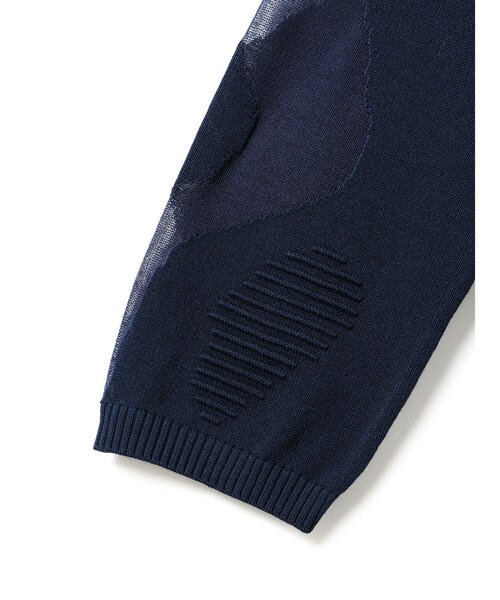 mizuiroind（ミズイロインド）の「mizuiro ind シアーパターンカーディガン（カーディガン/ボレロ・レディース・ブラック/ネイビー・FREE）」の15枚目の写真