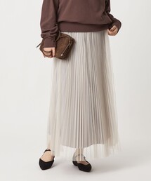 green label relaxing | ［size SHORT/TALLあり］2WAY チュール プリーツ スカート(スカート)