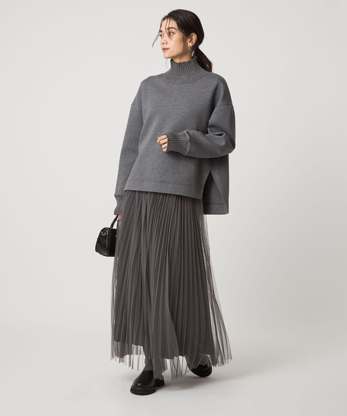 green label relaxing（グリーンレーベルリラクシング）の「［size SHORT/TALLあり］2WAY チュール プリーツ スカート（スカート・レディース・ライトグレー/ダークグレー/モカ/ブラウン・FREE/SHORT/TALL）」の12枚目の写真