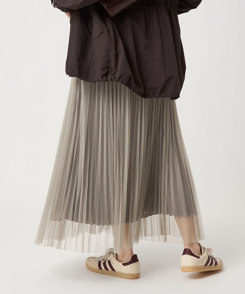green label relaxing（グリーンレーベルリラクシング）の「［size SHORT/TALLあり］2WAY チュール プリーツ スカート（スカート・レディース・ライトグレー/ダークグレー/モカ/ブラウン・FREE/SHORT/TALL）」の15枚目の写真