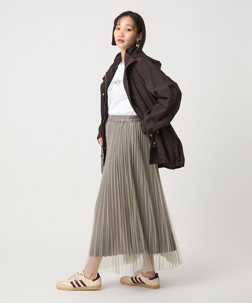 green label relaxing（グリーンレーベルリラクシング）の「［size SHORT/TALLあり］2WAY チュール プリーツ スカート（スカート・レディース・ライトグレー/ダークグレー/モカ/ブラウン・FREE/SHORT/TALL）」の16枚目の写真