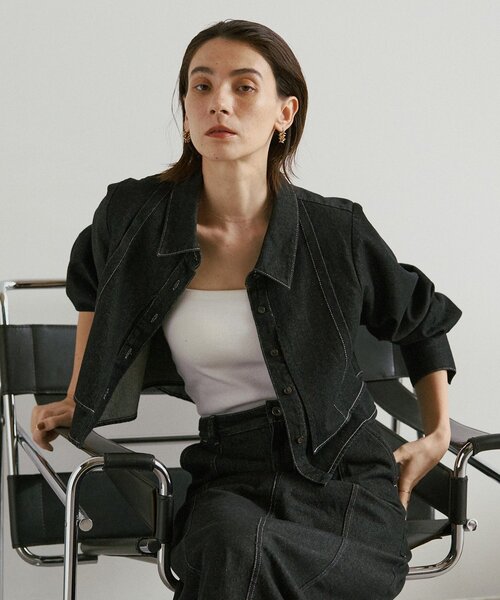 即購入OK ！カプリシュレマージュ　コットンクロップシャツ セットアップ対応】コットンクロップシャツ（シャツ/ブラウス