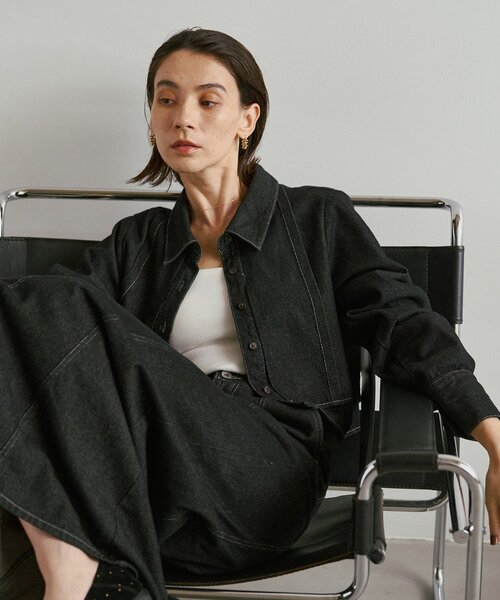 セットアップ対応】コットンクロップシャツ（シャツ/ブラウス