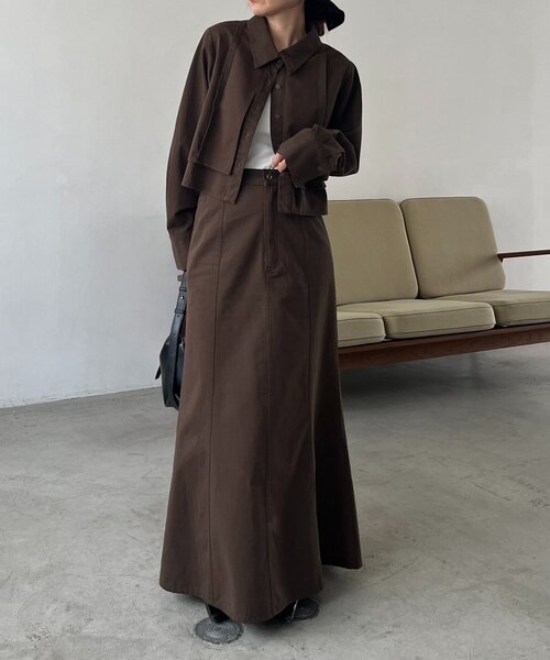 セットアップ対応】コットンクロップシャツ（シャツ/ブラウス