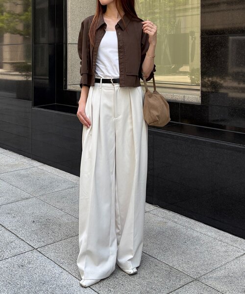 カプリシュレマージュ　【セットアップ対応】コットンクロップシャツ CAPRICIEUX LE'MAGE（カプリシューレマージュ）の「【セットアップ対応