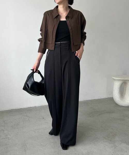 セール】【セットアップ対応】コットンクロップシャツ（シャツ