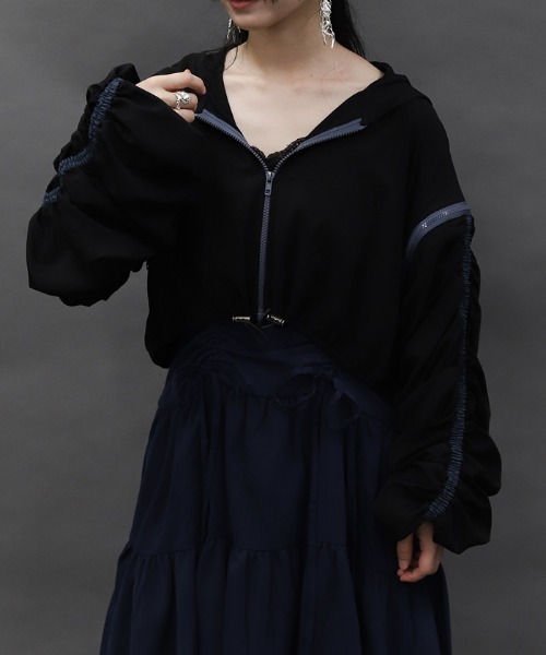 セール】ボリューム袖シアーブルゾン（その他アウター）｜axes femme