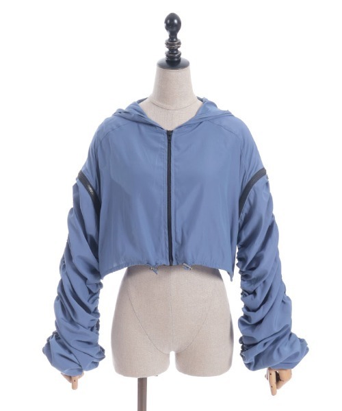 axes femme POETIQUE（アクシーズファムポエティック）の「ボリューム袖シアーブルゾン（その他アウター・レディース・ブルー/ホワイト/ブラック・MEDIUM）」の16枚目の写真