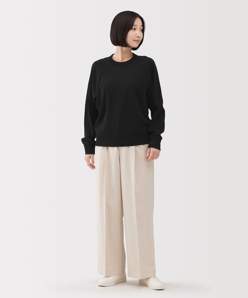 無印良品(ムジルシリョウヒン)の「婦人 ワッフル編みクルーネック長袖Tシャツ(Tシャツ/カットソー・レディース・キナリ/オートミール/ベージュ/ブラウン/ブラック/チャコールグレー・S/M/L/XL/XXL)」の10枚目の写真