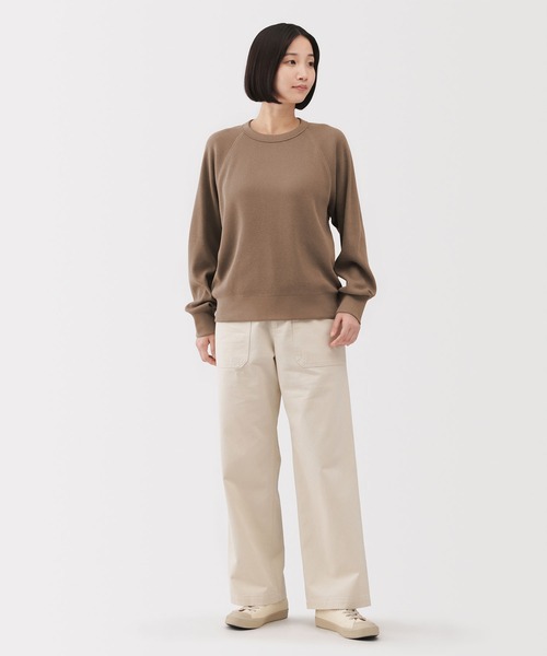 無印良品(ムジルシリョウヒン)の「婦人 ワッフル編みクルーネック長袖Tシャツ(Tシャツ/カットソー・レディース・キナリ/オートミール/ベージュ/ブラウン/ブラック/チャコールグレー・S/M/L/XL/XXL)」の22枚目の写真