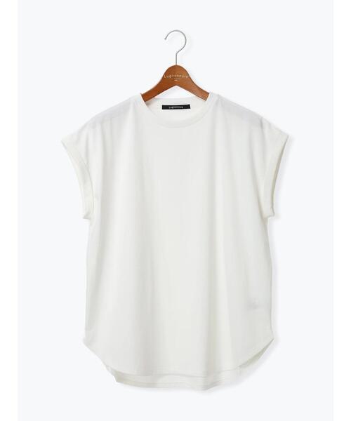 Lugnoncure(ルノンキュール)の「【接触冷感】フレンチ袖オーバートップス(Tシャツ/カットソー・レディース・オフホワイト/ブラック/グレー・F)」の13枚目の写真
