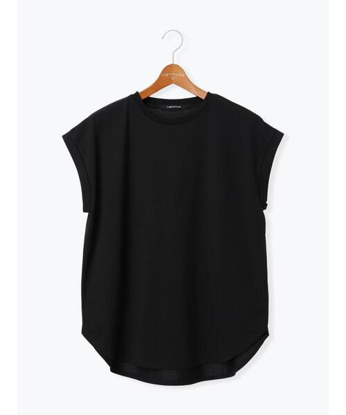 Lugnoncure(ルノンキュール)の「【接触冷感】フレンチ袖オーバートップス(Tシャツ/カットソー・レディース・オフホワイト/ブラック/グレー・F)」の14枚目の写真