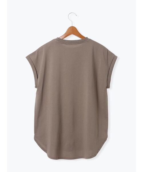 Lugnoncure(ルノンキュール)の「【接触冷感】フレンチ袖オーバートップス(Tシャツ/カットソー・レディース・オフホワイト/ブラック/グレー・F)」の16枚目の写真