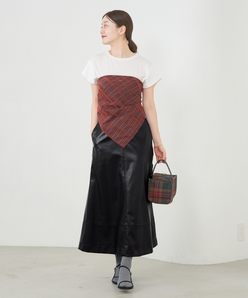 イエナ（IENA）/フェイクレザーフレアスカート セール】フェイクレザーフレアスカート（スカート）｜IENA（イエナ）の