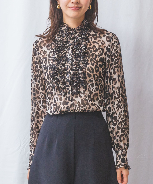 【新品未使用タグ付き】2025年新作NARACAMICIEレオパード柄フリル2 新品未使用タグ付き】2025年新作NARACAMICIEレオパード柄フリル2