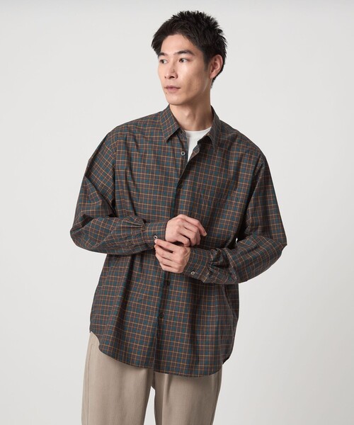 THOMAS MASON（トーマス メイソン）の「トーマスメイソン ジャストルーズ レギュラーカラー シャツ（シャツ/ブラウス・メンズ・コバルトブルー/ホワイト/ブラウン・S/M/L/XL/XXL）」の2枚目の写真