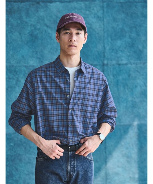 THOMAS MASON（トーマス メイソン）の「トーマスメイソン ジャストルーズ レギュラーカラー シャツ（シャツ/ブラウス・メンズ・コバルトブルー/ホワイト/ブラウン・S/M/L/XL/XXL）」の7枚目の写真