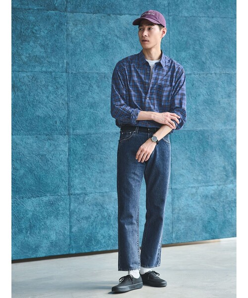 THOMAS MASON（トーマス メイソン）の「トーマスメイソン ジャストルーズ レギュラーカラー シャツ（シャツ/ブラウス・メンズ・コバルトブルー/ホワイト/ブラウン・S/M/L/XL/XXL）」の8枚目の写真