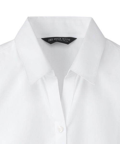 TOKYO SHIRTS(トウキョウシャツ)の「【透け防止】 形態安定ノンアイロン スキッパー 長袖ビジネスワイシャツ 白無地(ビジネスシャツ・レディース・ホワイト・LL/M/XS/S/L/XL)」の3枚目の写真