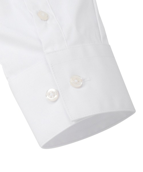 TOKYO SHIRTS(トウキョウシャツ)の「【透け防止】 形態安定ノンアイロン スキッパー 長袖ビジネスワイシャツ 白無地(ビジネスシャツ・レディース・ホワイト・LL/M/XS/S/L/XL)」の4枚目の写真