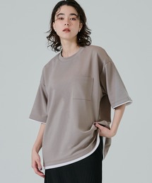 ソフトジャージレイヤード風半袖Tシャツ