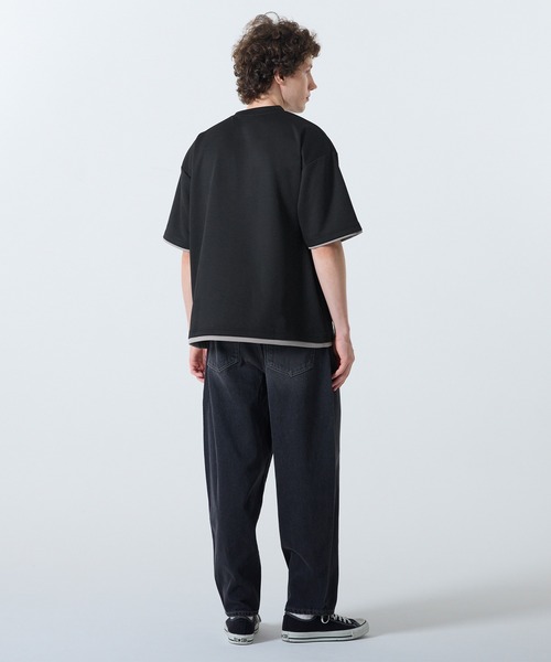 coca(coca)(コカ)の「ソフトジャージレイヤード風半袖Tシャツ(Tシャツ/カットソー・メンズ・ライトグレー/グレイッシュベージュ/ブラック/ダークブルー・XL/M/L)」の14枚目の写真