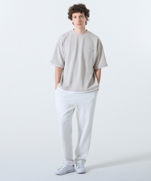 coca(coca)(コカ)の「ソフトジャージレイヤード風半袖Tシャツ(Tシャツ/カットソー・メンズ・ライトグレー/グレイッシュベージュ/ブラック/ダークブルー・XL/M/L)」の18枚目の写真