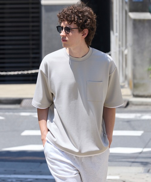 coca(coca)(コカ)の「ソフトジャージレイヤード風半袖Tシャツ(Tシャツ/カットソー・メンズ・ライトグレー/グレイッシュベージュ/ブラック/ダークブルー・XL/M/L)」の20枚目の写真