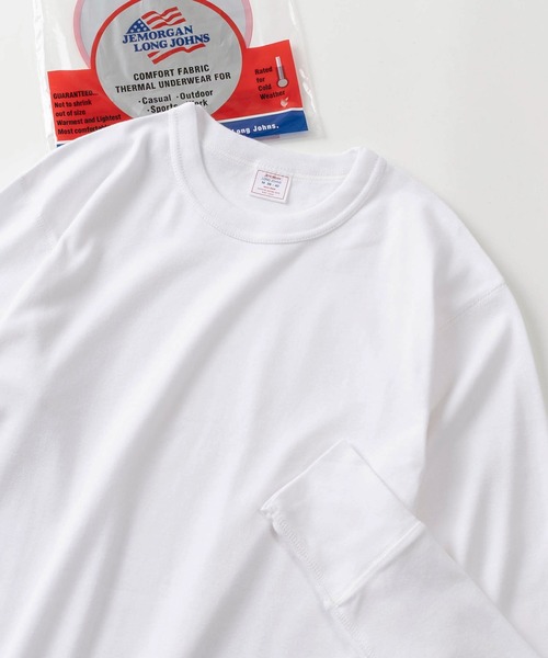 JEMORGAN（ジェーイーモーガン）の「【87】【JEMORGAN/ジェーイーモーガン】ワッフル/フライス クルーネック ロングスリーブ Tシャツ/無地Ｔ/パックT/インナーウェア（Tシャツ/カットソー・メンズ・ホワイト/ネイビー/ブラック/カーキ/オフホワイト/グレー/チャコールグレー/ダークグレー/ブラック系その他/ホワイト系その他/グレー系その他・S/M/L/XL）」の3枚目の写真